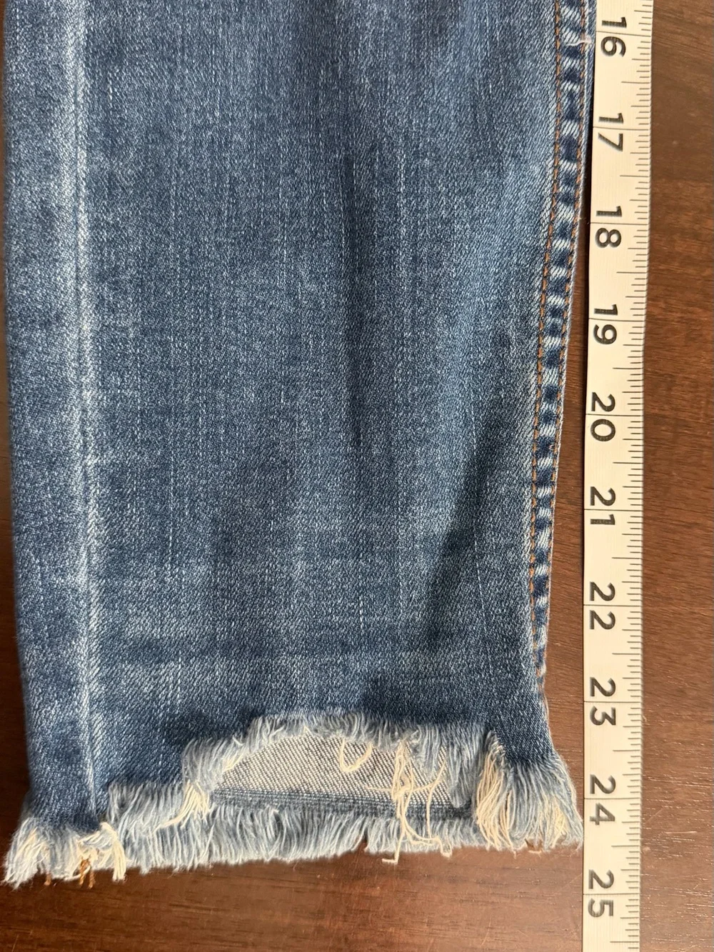 Free People Distressed Raw Hem Skinny Jeans W27 Medium Wash